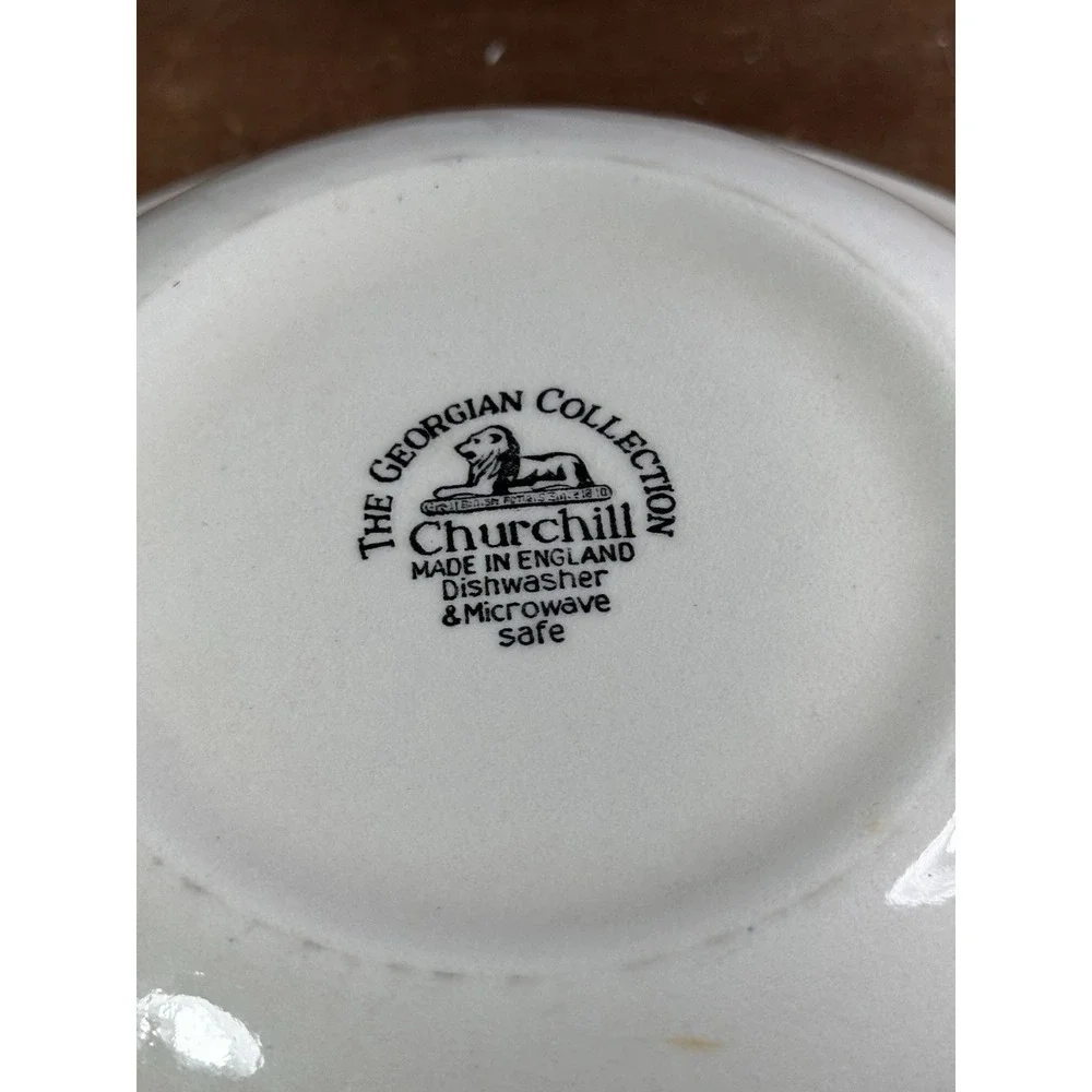 Churchill  Blue Chintz Rose  Peony Bowl Salad Soup Scalloped 6 1/2